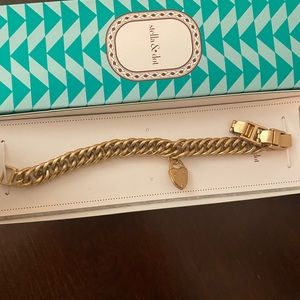 Stella & Dot Heart Lock Bracelet Gold NIB